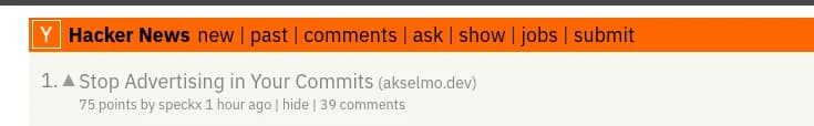 Stop advertising in your commits!